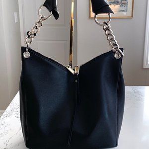 Jimmy Choo RavenHandbag Shoulder Bag Hobo Black Leather GORGEOUS Authentic
